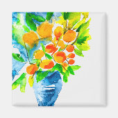 Oranje kumquat fruit kunst waterverf magneet (Voorkant)