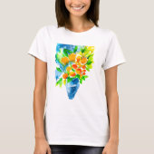 Oranje kumquat fruit kunst waterverf t-shirt (Voorkant)
