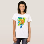 Oranje kumquat fruit kunst waterverf t-shirt (Voorkant volledig)