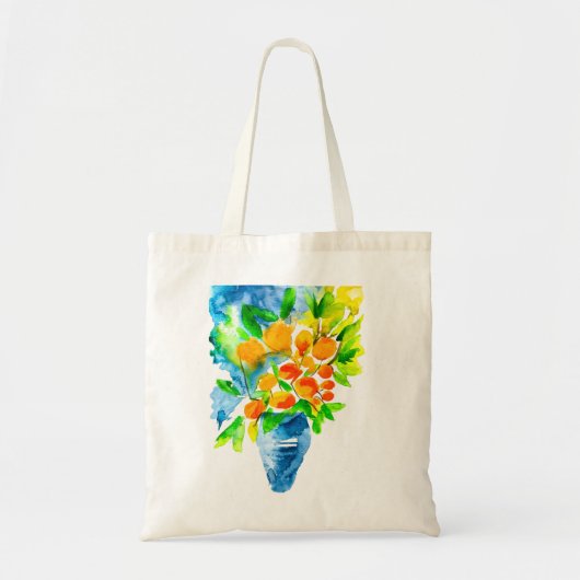 Oranje kumquat fruit kunst waterverf tote bag (Voorkant)