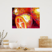 Oranje kumquat Nog steeds levensechte waterverf Poster (Keuken)