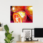 Oranje kumquat Nog steeds levensechte waterverf Poster (Thuiskantoor)