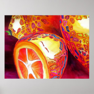 Oranje kumquat Nog steeds levensechte waterverf Poster