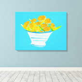 Oranje kumquats waterverf vruchten canvas afdruk (Insitu (Houten vloer))