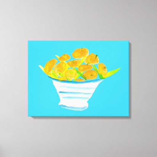 Oranje kumquats waterverf vruchten canvas afdruk (Voorkant)