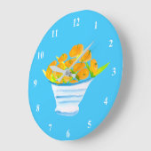 Oranje kumquats waterverf vruchten grote klok (Hoek)