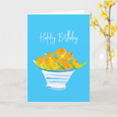 Oranje kumquats waterverf vruchten kaart (Gele Bloem)