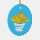 Oranje kumquats waterverf vruchten keramisch ornament (Rechts)