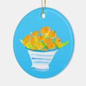 Oranje kumquats waterverf vruchten keramisch ornament (Links)