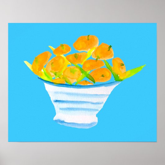 Oranje kumquats waterverf vruchten poster (Voorkant)
