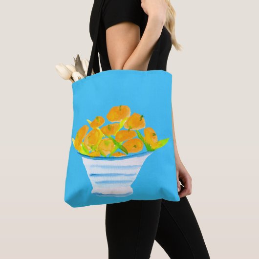 Oranje kumquats waterverf vruchten tote bag (Dichtbij)