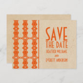 Oranje Kunst Deco Kader sparen het Briefkaart van  (Voorkant / Achterkant)