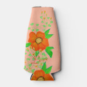 Oranje kunstbloem flesjeskoeler (Voorkant)