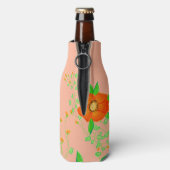 Oranje kunstbloem flesjeskoeler (Fles Achterkant)