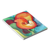 Oranje kunstbloem, waterverf notitieblok (Schuin)