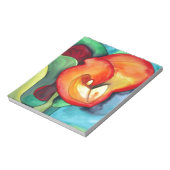 Oranje kunstbloem, waterverf notitieblok (Linkerzijde)