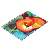 Oranje kunstbloem, waterverf notitieboek (Linkerzijde)