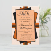 Oranje kunstjaar deco verrassingsfeest kaart (Staand voorkant)