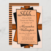 Oranje kunstjaar deco verrassingsfeest kaart (Voorkant / Achterkant)