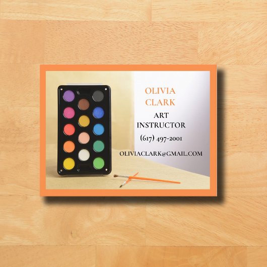 Oranje kunstleraar Tutor Educator Kunstklas Visitekaartje