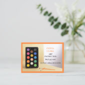 Oranje kunstleraar Tutor Educator Kunstklas Visitekaartje (Staand voorkant)