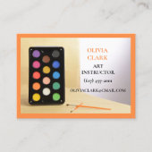 Oranje kunstleraar Tutor Educator Kunstklas Visitekaartje (Voorkant)