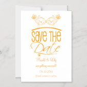 Oranje kus vogels magnetisch Save the Date Magnetische Uitnodiging (Voorkant)