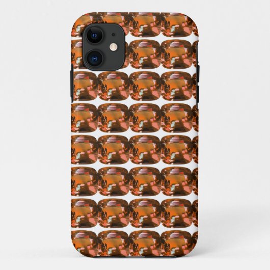Oranje Kussen-cut Patroon Case-Mate iPhone Case (Achterkant)