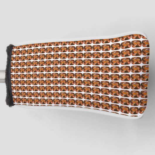 Oranje Kussen-cut Patroon Golfheadcover (Voorkant)