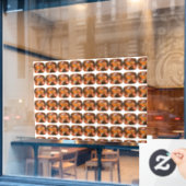 Oranje Kussen-cut Patroon Raamsticker (Cafe Raam)