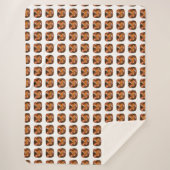 Oranje Kussen-cut Patroon Sherpa Deken (Voorkant)