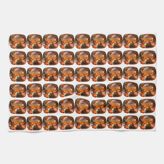 Oranje Kussen-cut Patroon Theedoek (Horizontaal)