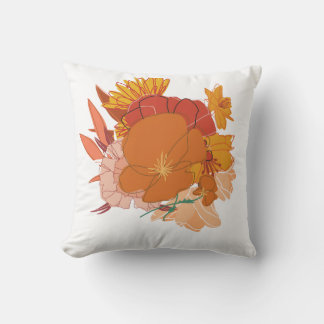 Oranje kussen voor de bank