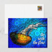 Oranje kwal-blauwe oceaan met stroom briefkaart (Voorkant / Achterkant)