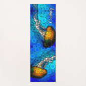 Oranje kwal Blue Ocean Custom Naam Kleurrijk Yogamat (Voorkant)