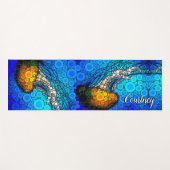 Oranje kwal Blue Ocean Custom Naam Kleurrijk Yogamat (Voorkant (horizontaal))