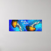 Oranje kwal oceaan gaan met de stroom kleurrijk canvas afdruk (Voorkant)