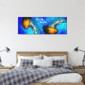 Oranje kwal oceaan gaan met de stroom kleurrijk canvas afdruk (Insitu (Slaapkamer))