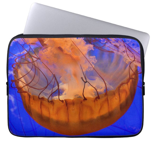 Oranje Kwallen Laptophoes | Ocean Tech Hoes (Voorkant)