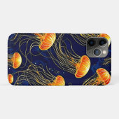 Oranje kwallenpatroon kunst Case-Mate iPhone case (Achterkant (horizontaal))