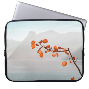 ORANJE LAAG NEAIRE LICHAAMSTER VAN WATER EN MOUNTA LAPTOP SLEEVE