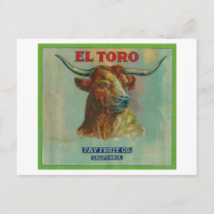 Oranje label El Toro Briefkaart