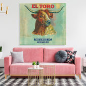 Oranje label El Toro Canvas Afdruk (Insitu (Woonkamer))