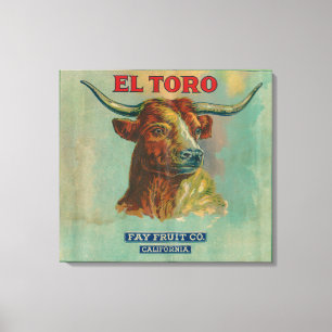 Oranje label El Toro Canvas Afdruk