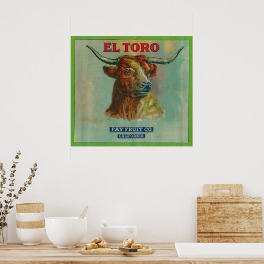 Oranje label El Toro Poster (Keuken)