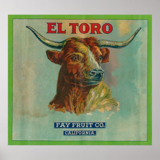 Oranje label El Toro Poster (Voorkant)