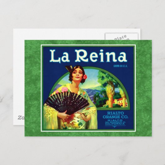  Oranje label La Reina Briefkaart (Voorkant / Achterkant)