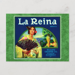 Oranje label La Reina Briefkaart