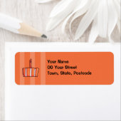 Oranje label met Striped Cake Return-adres (Insitu)