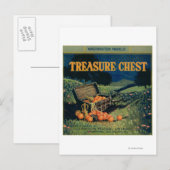 Oranje label voor schatkist (veldversie) briefkaart (Voorkant / Achterkant)